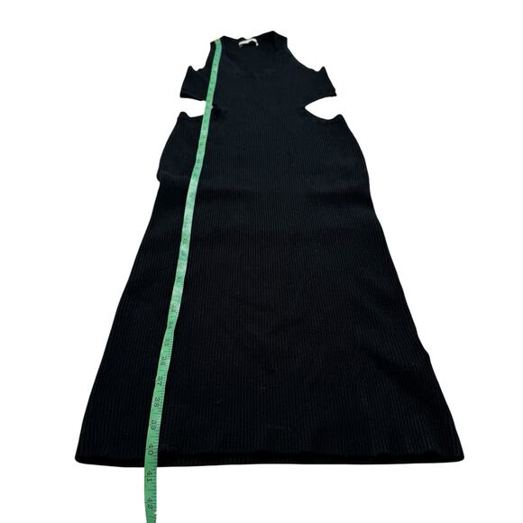 ABERCROMBIE & FITCH Ribbed Knit Cutout Midi Dress in Black Size Medium Sweater - Picture 9 of 9